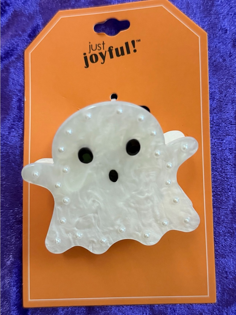 Just Joyful! White Pearl Ghost Hair Clip